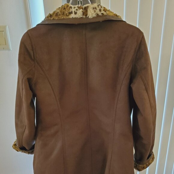 Dennis Basso Reversible Faux Fur/ Faux Suede Coat - Picture 6 of 9